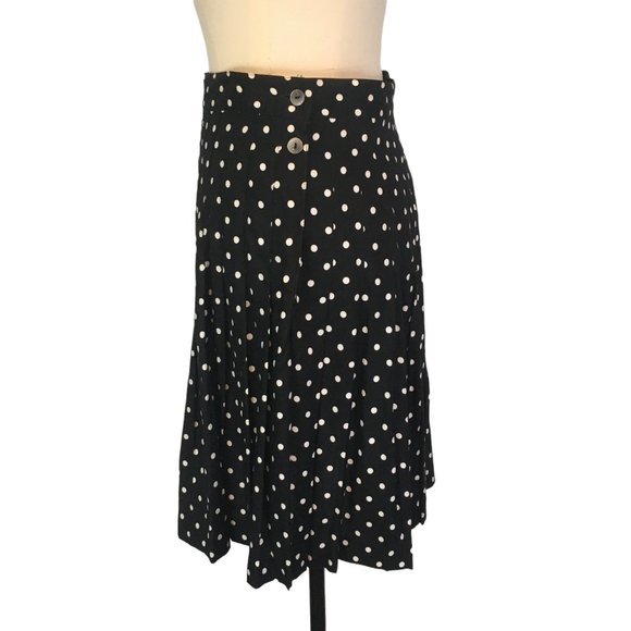 Gap Womens Juniors Black White Polka Dot Pleated Full Skirt, 13/14, 30‎ waist - Picture 2 of 8